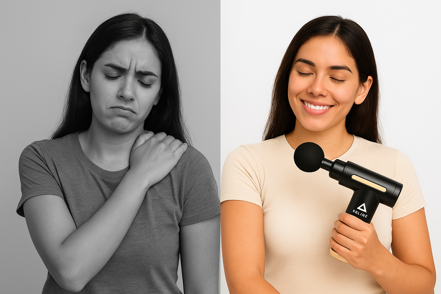 Pistola de masaje de tejido profundo – 4 cabezales intercambiables – Alivio del dolor y recuperación muscular – AZULAX AZULAX