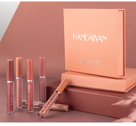 HANDAIYAN Set of 6 NonStick Cup Liquid lipstick , Long-Lasting Lip Gloss Gift Box – Matte Finish Lip Gloss, Resistant to Fading AZULAX