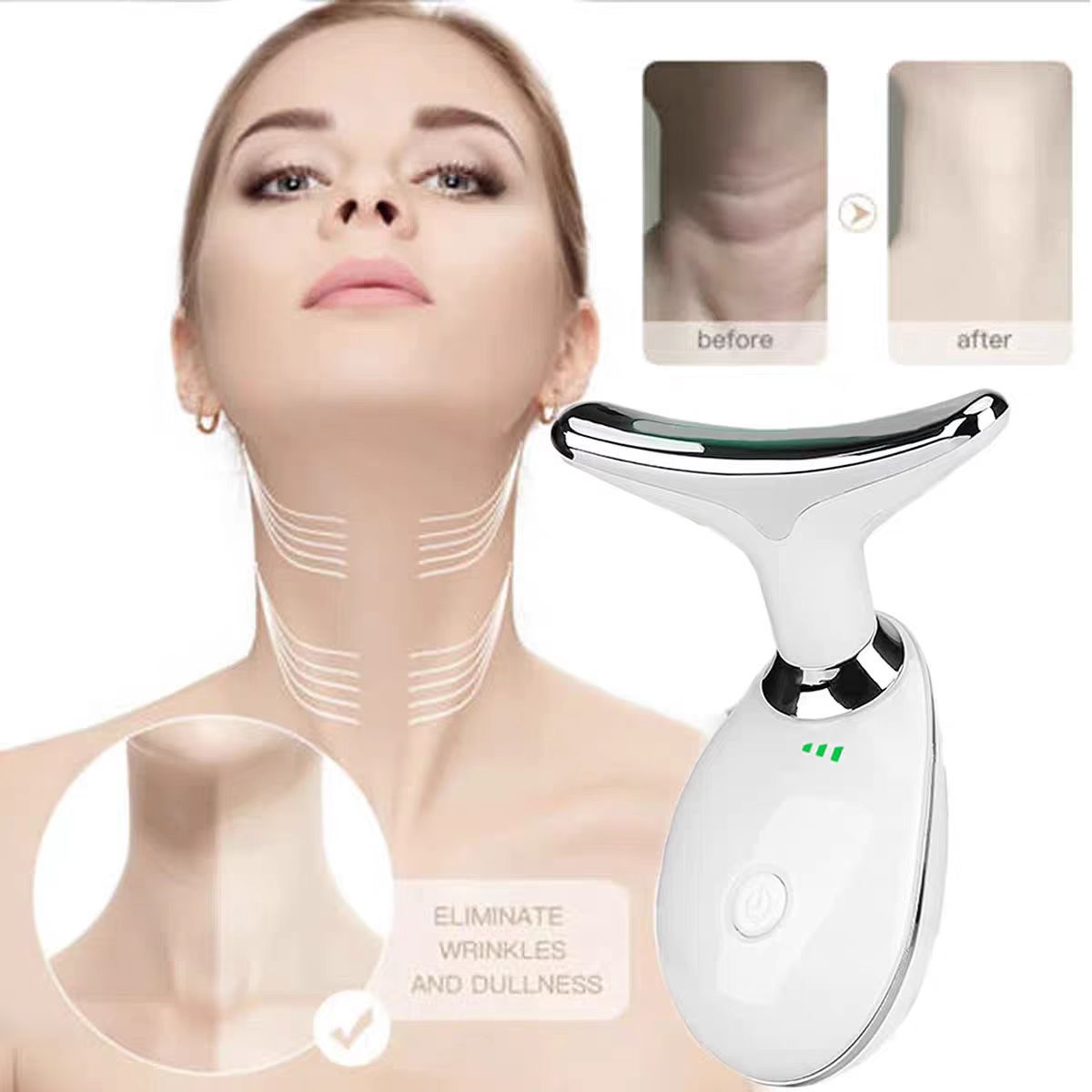 Face and Neck Massager with Sonic Vibration and Heat Therapy AZULAX